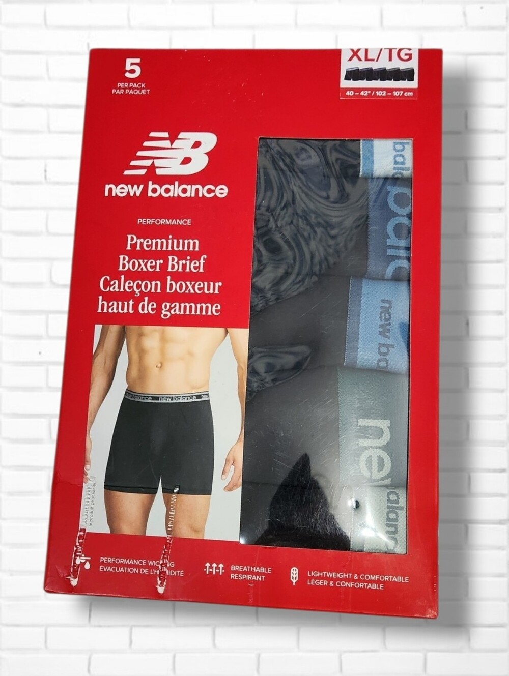New Balance Premium Boxer Briefs Size XL 5 Pack BNIB